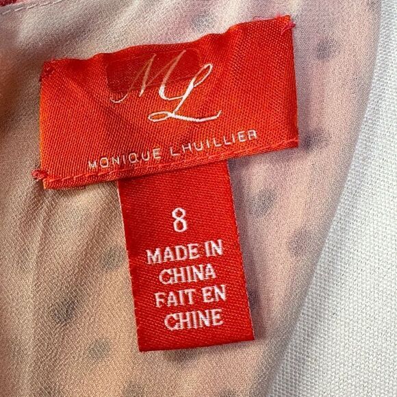 Monique Lhullier Pink Polka Dot Ruffle Mini Dress | Size 8 - Picture 13 of 13